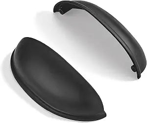 10 Pack 4" Drawer Pulls Matte Black Cabinet Cup Pulls Kitchen Hardware Cabinet Handles Drawer Handles Knobs 4 inch Hole Center