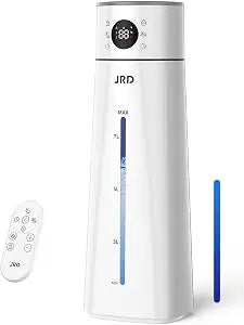 JRD Humidifier Large Room 8L/ 2.1Gal, Ultrasonic Cool Mist for Bedroom, Quiet Humidifier with Remote Control, 10 Mist Modes, 24H Timer, Night Light, AI Mode, 40H Run for Home OfficeGrey