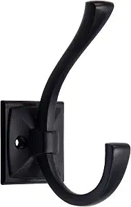 TUNNY 5 Pack Antique Design Wall Hanging Coat Hooks - Matte Black Coat Hooks Towel Hook for Entry Shoe Cabinet, Wardrobe Bathroom Bedroom Furniture Hardware