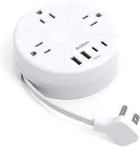 Travel Esstentials - Cruise Approved Power Strip with 5ft Retractable Cord