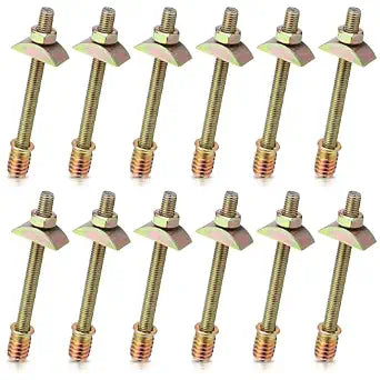 Tandefio 12 Sets Bed Frame Hardware Connectors Bolts Nuts, Single Ended