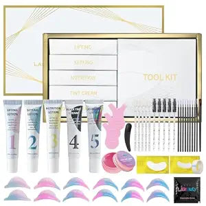 Libeauty Lash Lift and Color Kit, Brow Lamination Kit with Color, DIY Eyelash Perm Curling for Voluminous Lashes and Brows, Home and Salon Use