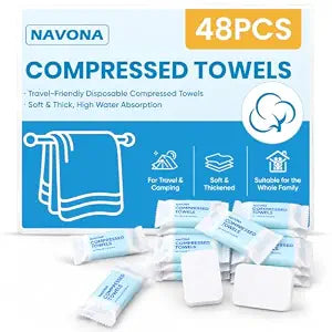 48PCS Disposable Washcloths and Face Towels,(11.5" x10") Compressed Towels