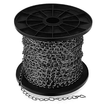 Yaocom 50 ft 1.3mm Black Jack Chain for Hanging Metal Link Chain Roll