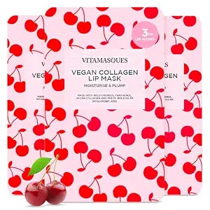 Vitamasques Lip Mask, 3-Pack - Cherry Vegan Collagen Lip Mask Sheets