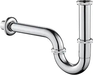 ROVOGO 1-1/4" P-Trap Kit Stainless Steel for Bathroom Sink, Wall Connection