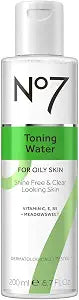 No7 Facial Toner Water - Pore Minimizing Toner for Oily Skin with Tri-VIT Complex, Vitamin E, B5 & C - Contains Meadowsweet + Ginseng for Refreshed & Energized Skin (6.7 fl oz)