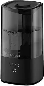 ROSEKM 2L Cool Mist Humidifier for Bedroom and Plants, Quiet, Black