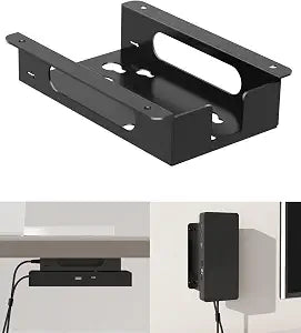 Metal Mount for Dell Docking Station Under Desk and Wall Mount for Dell UD22 WD19 WD19S WD22TB4 WD19TBS WD25 SD25 Series Dock & Power Adapter Mounting Bracket for Laptop Dock with Cable Ties