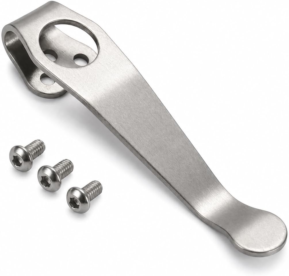 Titanium Deep Carry Pocket Clip Compatible with Spyderco
