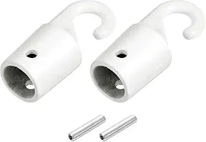 uxcell Blind Wand Hook,2Pcs 1.1" x 0.3" - Alloy Vertical Blinds Replacement Parts, Tilt Wand Rotating Tip Hook Repair for Broken Blind Parts (White)