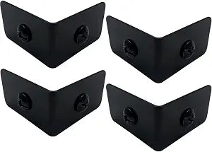 4 Pcs Black Metal Corner Protector, Decorative Right Angle Corner Brackets for Furniture, Table, Wood Boxes, Barn Door, Wood Frame, Trunk, Desk, Box - Guards Edge Cover