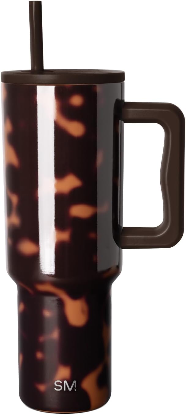 Simple Modern Tumbler with Handle and Straw | 40oz | Tortoise