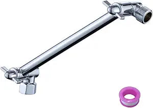 8 Inch Shower Head Extension Arm Chrome.Solid Brass Adjustable Shower Arm Extension. Lower Or Raise Any Rain Or Handheld Showerhead To Your Height & Angle  Universal Connection
