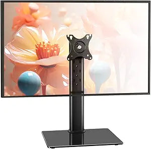 BFTOU Monitor Stand for 13"32" Screens Swivel Computer Monitor Holder Freestanding 5 Height Adjustable TV Stand VESA 80x80mm/95x95mm Holds up to 77lbs