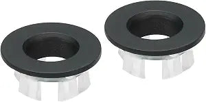 PATIKIL Overflow Ring, 2Pcs Sink Round Cover Basin Trim Brass Insert in Hole Round Caps for Kitchen Bathroom, Black