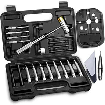 BESTNULE 25pc Punch Set and Hammer, Roll Pin Punch Set with Bench Block