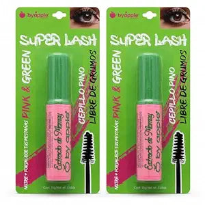 BY APPLE SUPER LASH PINK & GREEN MASCARA BLACK, 2 Pack, 0.4 Fl Oz Each