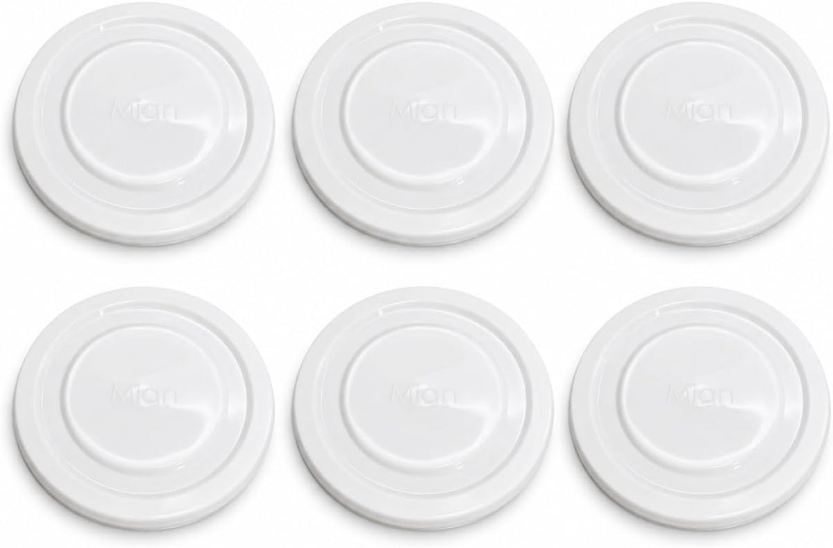 Mian White Plastic Lids fits Luminarc Working Glass 6 Pack