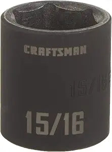 CRAFTSMAN Shallow Impact Socket, SAE, 1/2 Inch Drive, 15/16 Inch, 6 Point (CMMT15857)