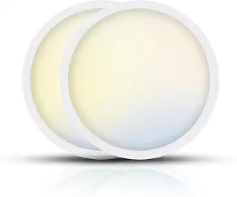 TOPELER 9 Inch LED Flush Mount Ceiling Light, 24W 2000Lm, 5 Color Temperature in One (27K/30K/40K/50K/60K), Dimmable Surface Mount Flat Ceiling Lamps for Bedroom, Kitchen, Dining Room, 2 Pack