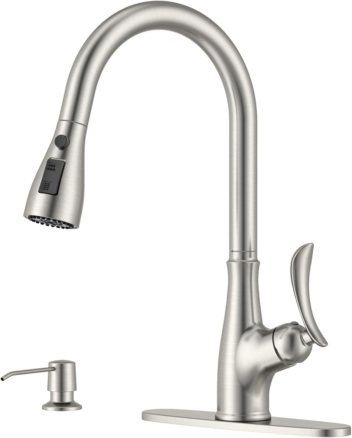 APPASO Brushed Nickel Kitchen Faucets with Soap Dispenser