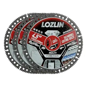 LOZLIN Diamond Blade for Tile Cutting, Ultra Thin Disc, 3 Pack 4.5" Grinder