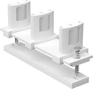 Sliding Closet Door Floor Guide with Riser Plate, Adjustable Bypass Door Guide, Upgraded 3-Roller Design  White, 1 Pack