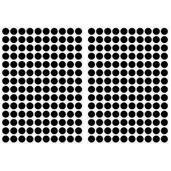 Self-Adhesive Screw Hole Stickers,2-Table 140 in 1 Self-Adhesive Screw Covers Caps Dustproof Sticker 12mm Black