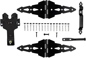 National Hardware Deluxe Latches Decorative Strap Hinges Gate Kit, Black