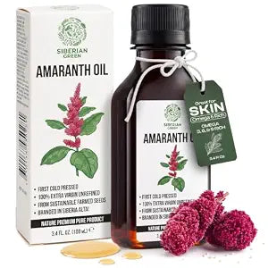 Siberian Amaranth Oil | 100% Natural Extra Virgin Cold Pressed 100 ml / 3.4 fl oz | Unrefined Raw No-GMO Vegan | Exclusive Food Grade