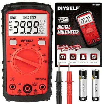 DIYSELF Multimeter Tester, 4000 Counts Multimeter with Capacitor Tester