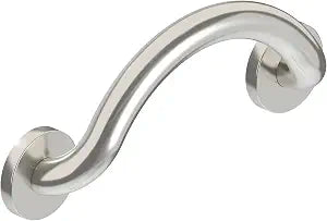 HEALTHCRAFT Plus Crescent Grab Bar 14.3", ADA Safety - Brushed Stainless