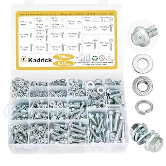 KADRICK 700PCS Class 8.8 Metric Bolt Assortment,M6 M8 M10 Flange Hex Bolts
