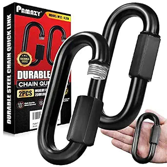 2PCS 4.2 Steel Chain Quick Links, 2500 LBS Heavy-Duty Chain Hook Connector