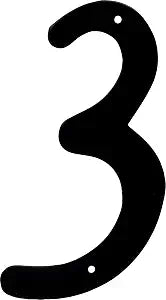 Hillman House Number, 4in, Number 3, Black Aluminum, 1 Pack