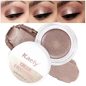 evpct Single Cream Eye Shadow Palette Pot Makeup for Older Women, Caramel Shimmer Glitter Metallic Monochrome Cream to Powder Eyeshadow Palette Eye Brightener, Waterproof Blendable, 710