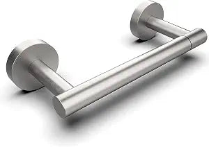 RARXTR Bathroom Toilet Paper Holder Wall Mount SUS304 Stainless Steel Double Post Pivoting Toilet Paper Roll Holder Wall Mounted for Bathroom RV Commercial Toilet Tissue Dispensers, Brushed Nickel