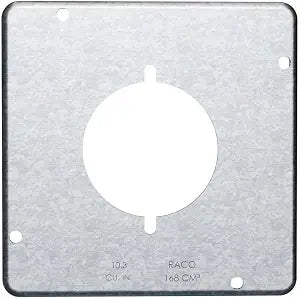 Hubbell Raco 4-11/16 in. Square Work, Exposed Work, 30-50A Receptacle 2.141 in. Dia, Gray (878)