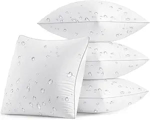 MIULEE Pack of 4 18x18 Outdoor Square Pillow Inserts for Patio Sofa Garden