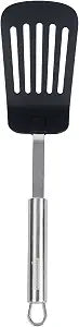 Restaurantware Nylon Slotted Turner - German Standard Large Kitchen Spatula with Stainless Steel Handle, Non-Stick Safe, Dishwasher Safe - Heat-Resistant Slotted Spatula for Eggs, Fish, All Purpose