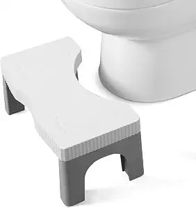 7 Toilet Potty Stool, Proper Posture Squatting Poop Step, Grey