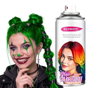 Green Hair Spray Color,Temporary & Washable Hair Dye for Halloween Kids