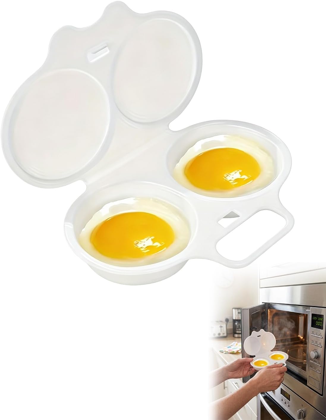 Microwave Egg Poacher for 2 Eggsï¼Œwhite