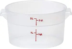 Cambro Food Storage Container - Round Series - 2 QT (Quart) - Commercial Grade for Food Prep (Clear)