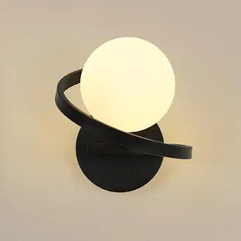 Black Modern Globe Wall Sconces Lights for Bedroom Hardwired 1 Pcs
