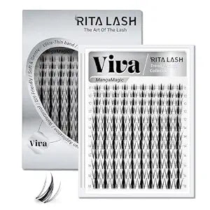 Viva Lash Clusters Manga Lashes Clusters DIY Wet-Look Spiky Cluster Eyelash Extensions Cluster Lashes Eyelash Clusters Pestaï¿½ï¿½ï¿½ï¿½ï¿½ï¿½as Postizas Naturales WideSpan Invisible Lash Band 8-18mm
