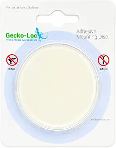 Gecko-Loc Clear Adhesive Mounting Disks for Suction Cups  2 Pack (2 Disks Total), 2.85 Round Clear Acrylic Pads for Shower Caddies, Bathroom Organizers & Suction Accessories