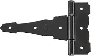 National Hardware Ornamental T-Hinge, 6 in, Hot-Rolled Steel, Black