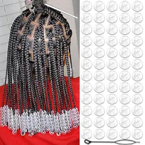 NAISKA 60Pcs Clear Acrylic Hair Beads for Kids Girls Tiny Dreadlock Beads Cute Hair Beads for Braids Small Pony Beads for Hair Beaded Hair Clips Toddler Loc Beads Accessories